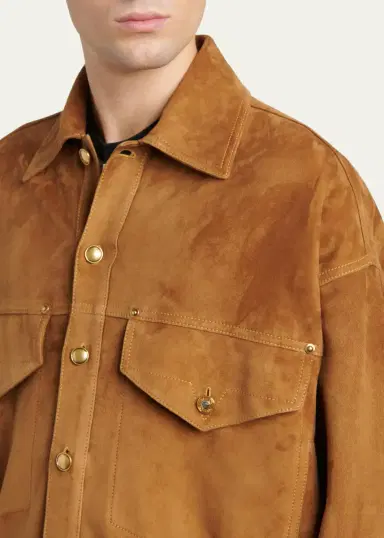 Versace Men's Suede Blouson Jacket | Thumbnail 5