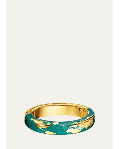 VERDURA 18K Yellow Gold Green Enamel Day Bangle | Thumbnail 1