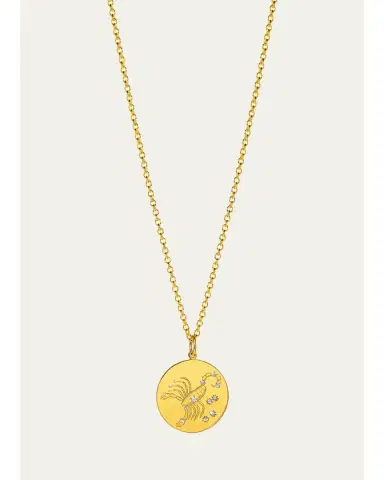 VERDURA 18K Yellow Gold Diamond Zodiac Necklace, Scorpio | Thumbnail 1
