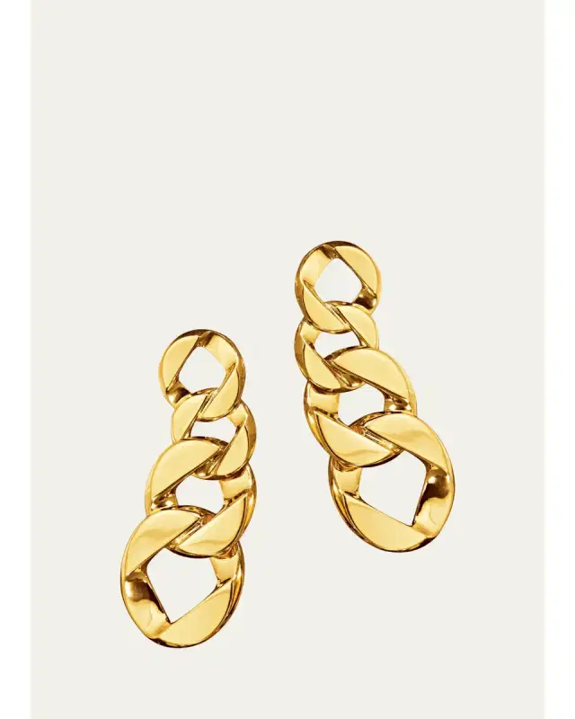 VERDURA 18K Yellow Gold Curb-Link Clip-On Earrings