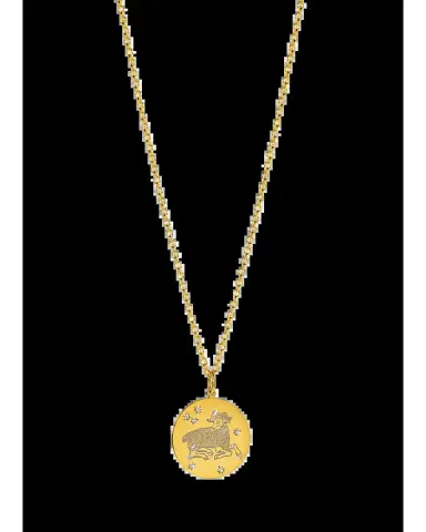 VERDURA 18K Yellow Gold Diamond Zodiac Necklace, Aries | Thumbnail 2