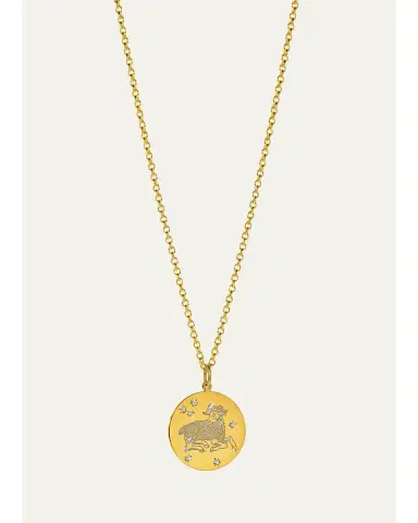 VERDURA 18K Yellow Gold Diamond Zodiac Necklace, Aries | Thumbnail 1
