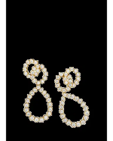 VERDURA 18K Yellow Gold Diamond Looped Clip-On Earrings | Thumbnail 2