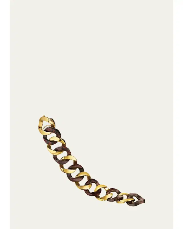 VERDURA 18K Yellow Gold Wood Curb-Link Bracelet