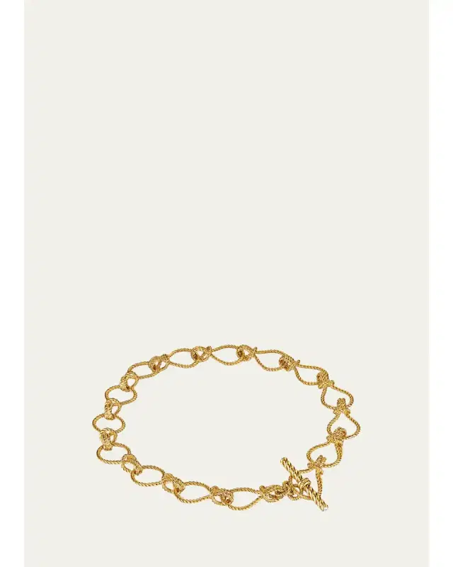 VERDURA 18K Yellow Gold Diamond Toggle Rope Link Bracelet