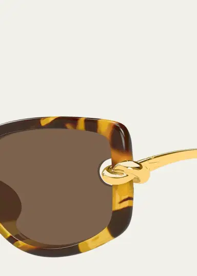 Bottega Veneta 59MM Knot Rectangular Sunglasses | Thumbnail 3