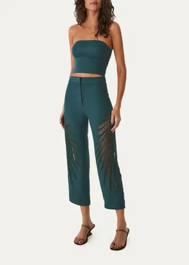 ViX Danna Eyelet Embroidered Cropped Pants | Thumbnail 6