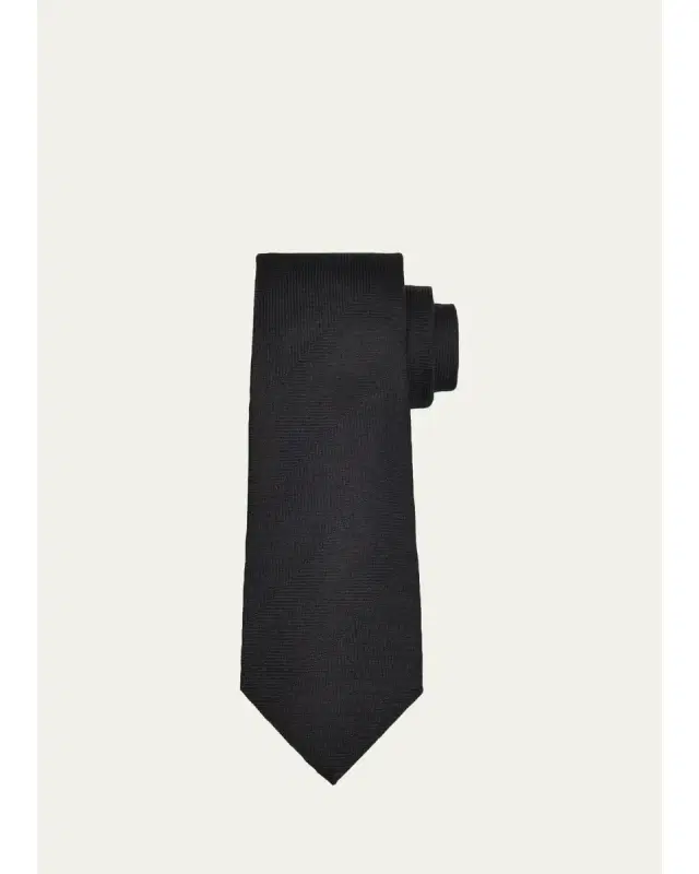 Tom Ford Men's Large Tonal Herringbone Silk Tie