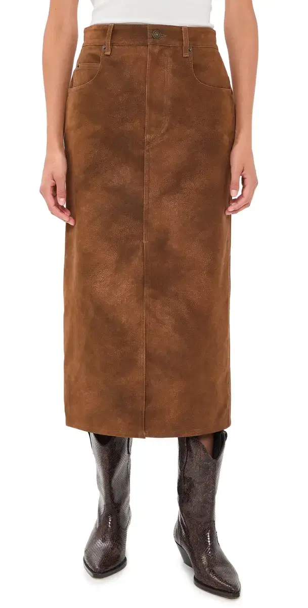 ISABEL MARANT ÉTOILE Bisane Faux Suede Skirt Brown