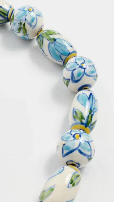 Logan Tay Green Floral Beaded Necklace Green One Size | Thumbnail 4
