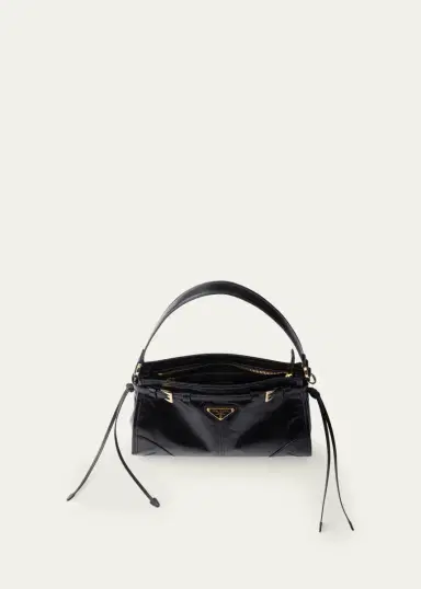 Prada Bonnie Glossy Leather Top-Handle Bag | Thumbnail 3 Prada Bonnie Glossy Leather Top-Handle Bag | Thumbnail 3