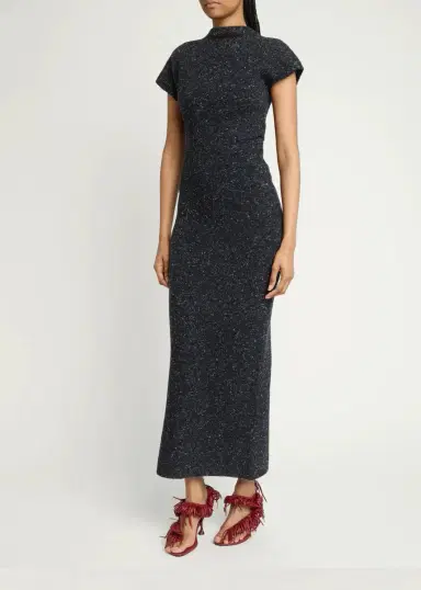 Proenza Schouler Abie Donegal-Effect Knit Wool Maxi Dress | Thumbnail 4