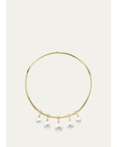 Brent Neale One-of-a-Kind Torque Necklace with South Sea Pearls and Round Diamonds | Thumbnail 1 Brent Neale One-of-a-Kind Torque Necklace with South Sea Pearls and Round Diamonds | Thumbnail 1