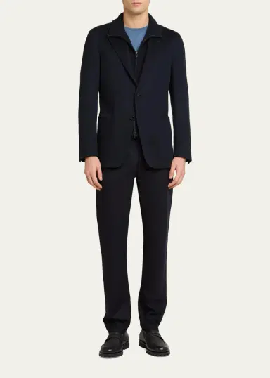 Zegna Men's Wool and Cashmere Flannel Five-Pocket Pants | Thumbnail 2