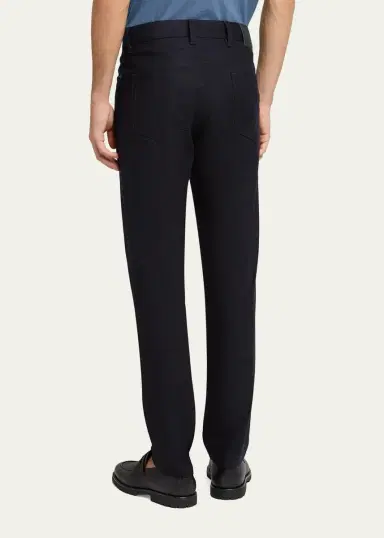 Zegna Men's Wool and Cashmere Flannel Five-Pocket Pants | Thumbnail 3