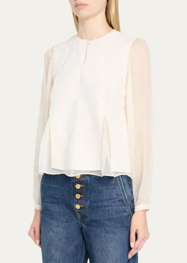 Ulla Johnson Lucette Long-Sleeve Blouse | Thumbnail 4