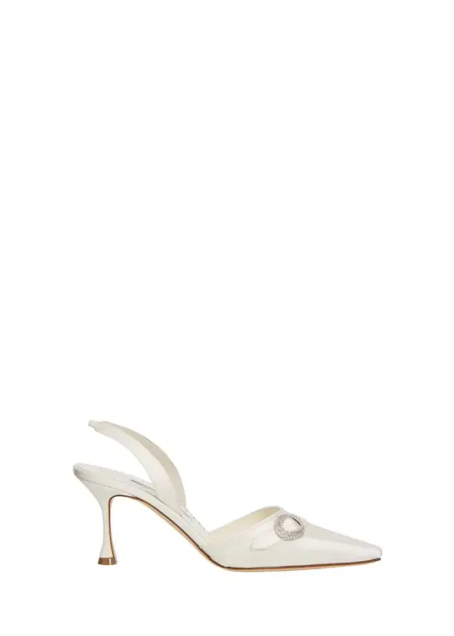 Manolo Blahnik 70mm Zutoslipla Satin Embellished-Buckle Slingback Pumps