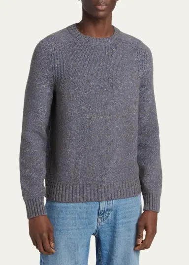 Zegna Men's Cashmere and Wool Melange Crewneck Sweater | Thumbnail 4