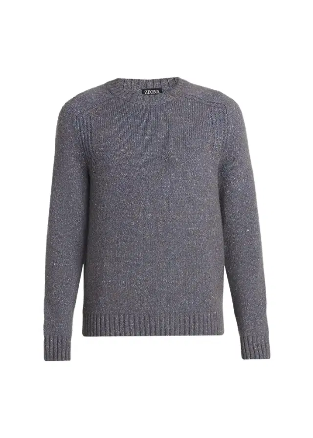 Zegna Men's Cashmere and Wool Melange Crewneck Sweater