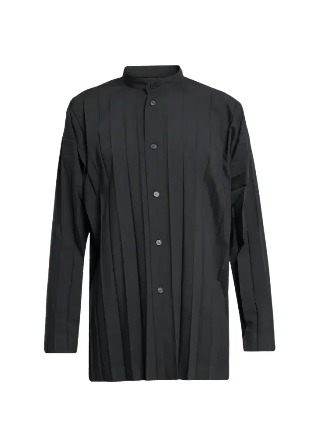 Homme Plissé Issey Miyake Men's Edge Pleated Band-Collar Shirt