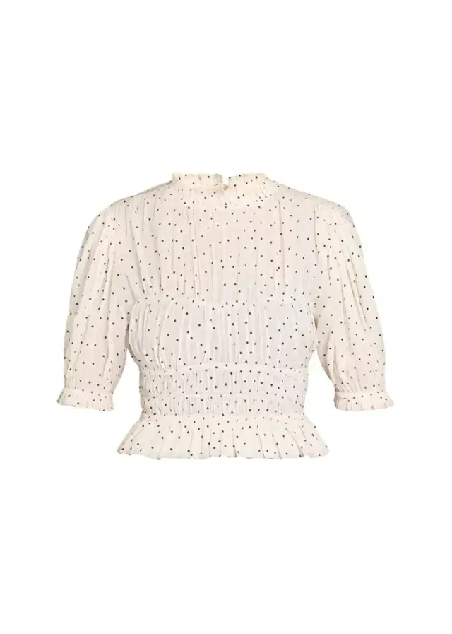 Ulla Johnson Rae Cropped Short-Sleeve Ruffled Cotton Top