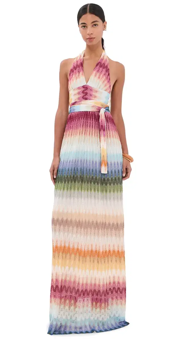 Missoni Long Dress Multicolor Blue/Yellow/Green