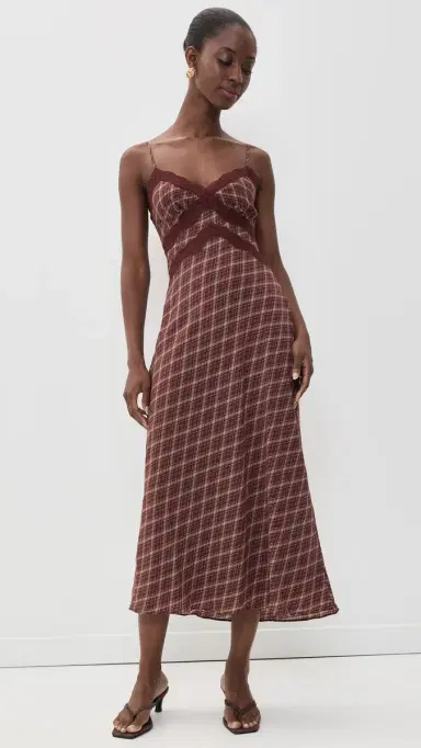ASTR The Label Carin Dress Wine Plaid | Thumbnail 2 ASTR The Label Carin Dress Wine Plaid | Thumbnail 2