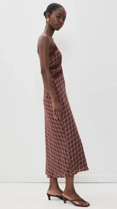 ASTR The Label Carin Dress Wine Plaid | Thumbnail 4 ASTR The Label Carin Dress Wine Plaid | Thumbnail 4