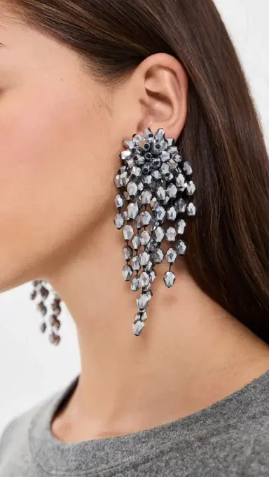 Isabel Marant Clip On Earrings Anthracite/Silver One Size | Thumbnail 3 Isabel Marant Clip On Earrings Anthracite/Silver One Size | Thumbnail 3