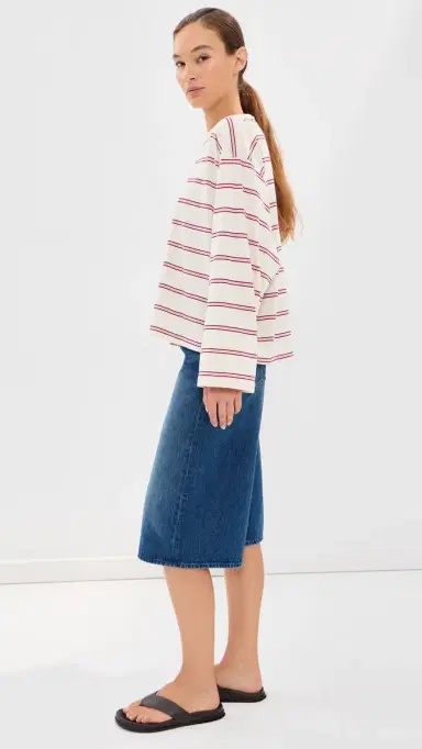 State & Lake Bobbi Stripe Tee Cream/Pink S | Thumbnail 4