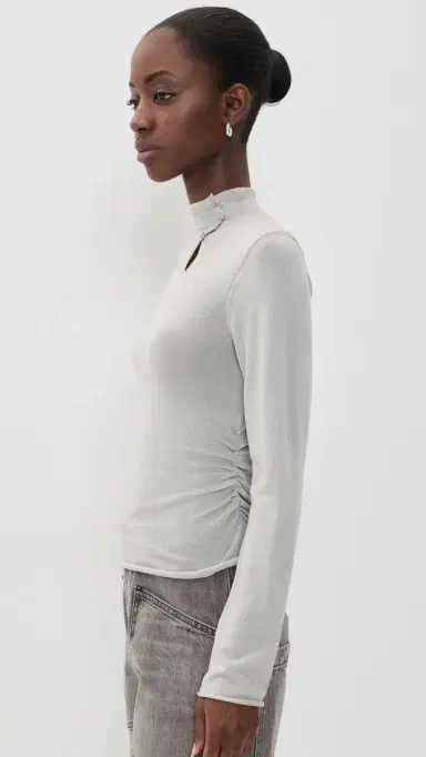 Helmut Lang Button Sweater Light Grey | Thumbnail 4