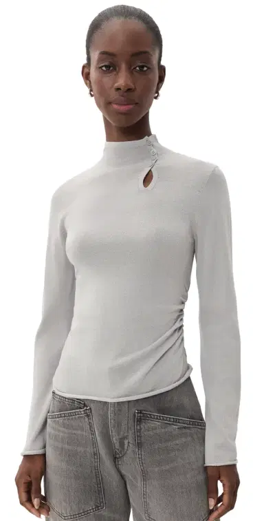 Helmut Lang Button Sweater Light Grey | Thumbnail 1