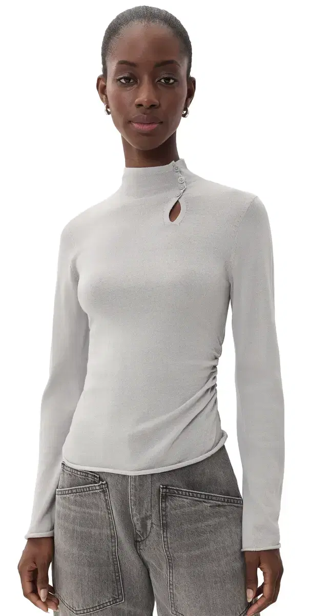 Helmut Lang Button Sweater Light Grey