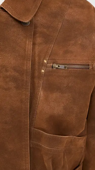 ISABEL MARANT ÉTOILE Belma Faux Suede Bomber Jacket Brown | Thumbnail 6