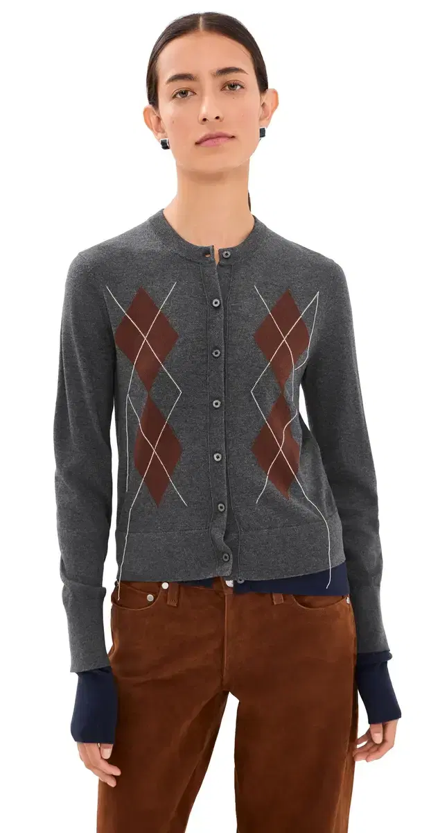 Acne Studios Double-ayered Cardigan Dark Grey/Multi
