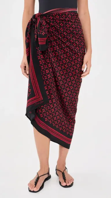 CHAN LUU Silk Printed Sarong Sapphire One Size | Thumbnail 2
