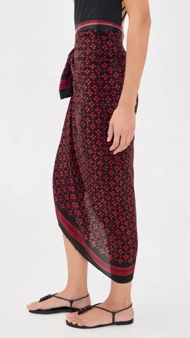 CHAN LUU Silk Printed Sarong Sapphire One Size | Thumbnail 4