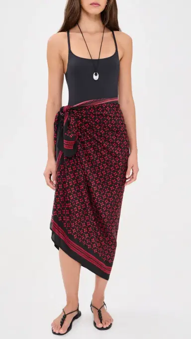 CHAN LUU Silk Printed Sarong Sapphire One Size | Thumbnail 5