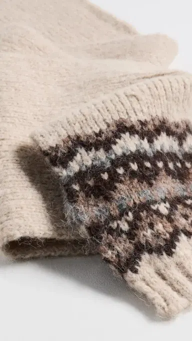 Hat Attack Fair Isle Knit Scarf Oatmeal Combo One Size | Thumbnail 4