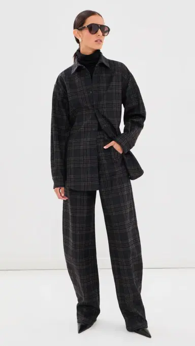 DARKPARK Khris Tartan Barrel Leg Pants Blue/Grey/Red | Thumbnail 2 DARKPARK Khris Tartan Barrel Leg Pants Blue/Grey/Red | Thumbnail 2