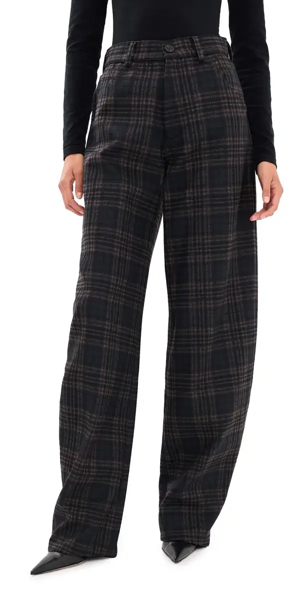 DARKPARK Khris Tartan Barrel Leg Pants Blue/Grey/Red