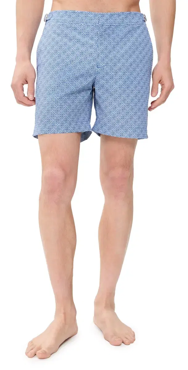 Orlebar Brown Bulldog Portico Swim Trunks 5.5 Aero Blue