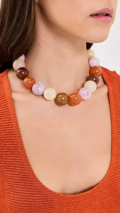 BaubleBar Jane Beaded Necklace Neutral One Size | Thumbnail 3