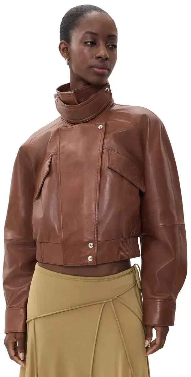 Retrofête Lykke Leather Jacket Cigar