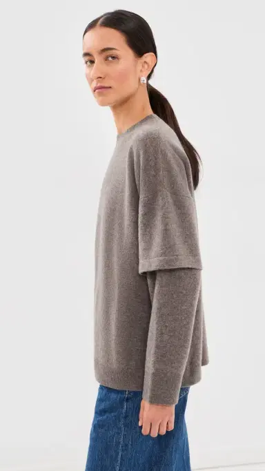 DARKPARK Troy Knit Double Sleeve Sweater Brown | Thumbnail 4 DARKPARK Troy Knit Double Sleeve Sweater Brown | Thumbnail 4