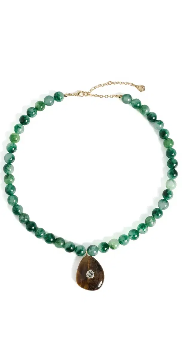 BaubleBar Jamie Semi-Precious Beaded Necklace Green One Size