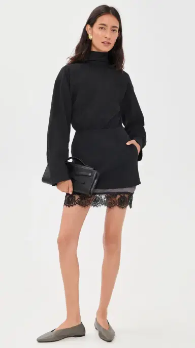 MSGM Combo Long Sleeve Dress Black | Thumbnail 5