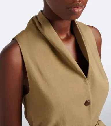 Max Mara Belted linen and silk midi dress | Thumbnail 5 Max Mara Belted linen and silk midi dress | Thumbnail 5