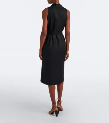 Max Mara Belted linen and silk midi dress | Thumbnail 2 Max Mara Belted linen and silk midi dress | Thumbnail 2