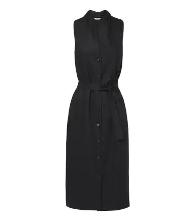 Max Mara Belted linen and silk midi dress | Thumbnail 1 Max Mara Belted linen and silk midi dress | Thumbnail 1